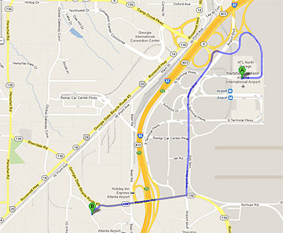 Route Map - Airport to Hotel