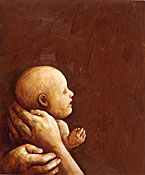 Evelyn Williams "New Baby" Oil Painting