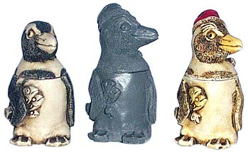 Penguin ornaments (group of 3 prototypes)